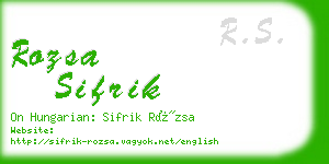 rozsa sifrik business card